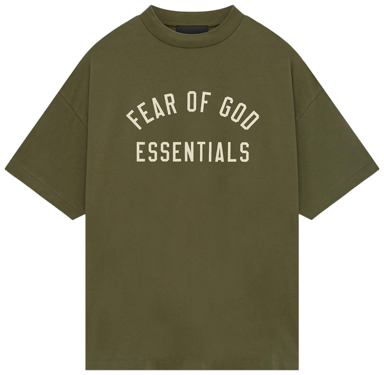 Fear of God ESSENTIALS Men's Jersey Crewneck T-Shirt in Military Fear Of God
